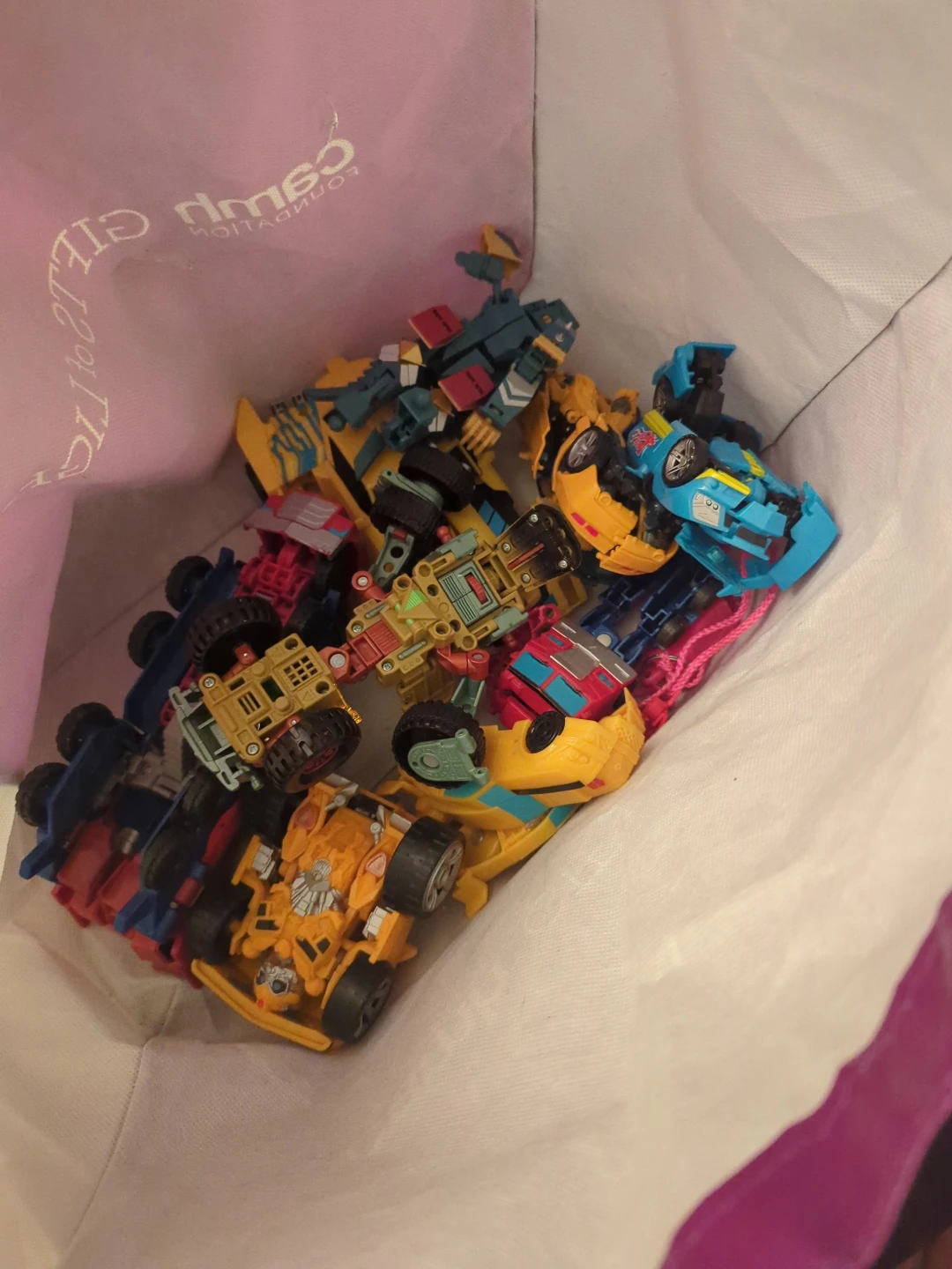 Bag of Transformers toys