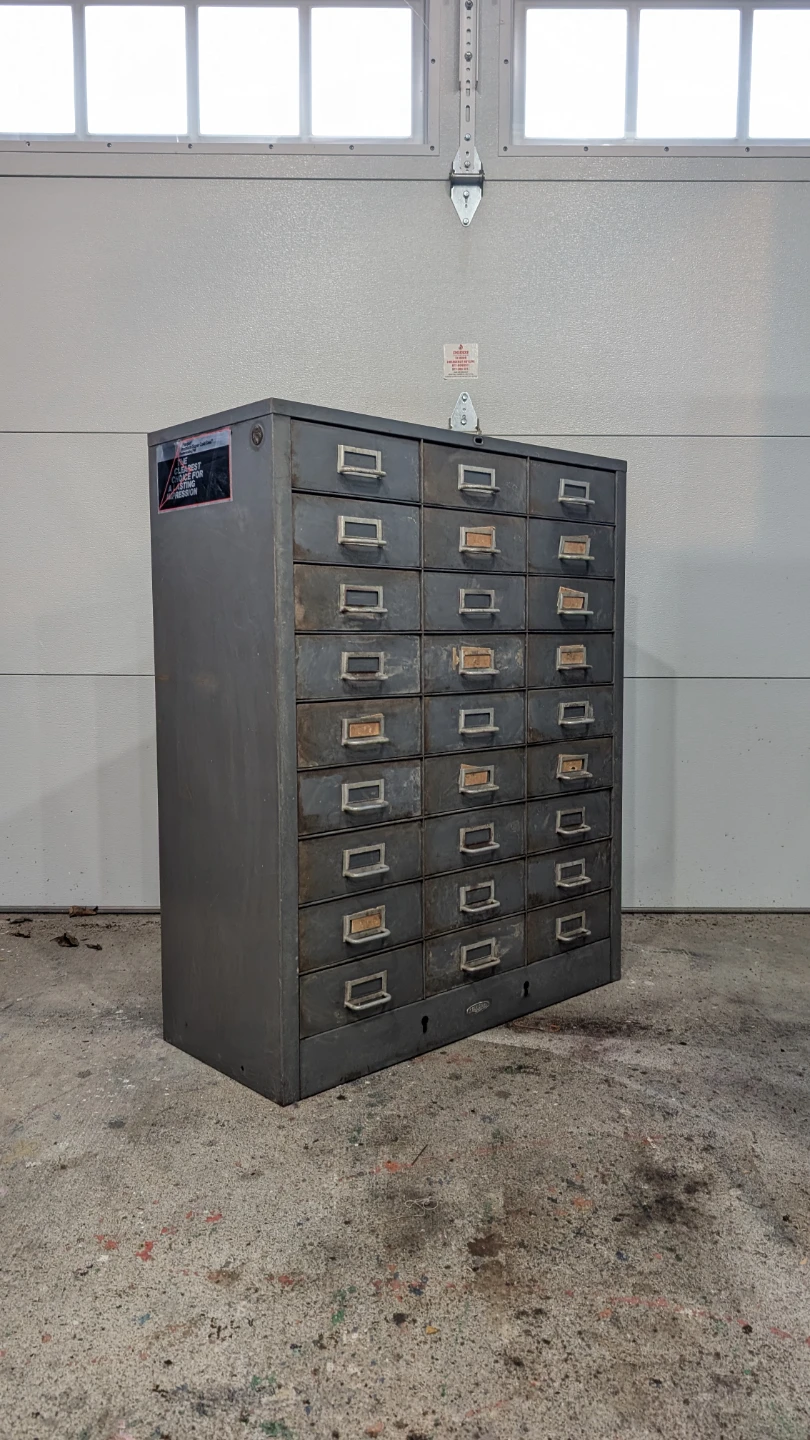 Vintage Metal Filing Cabinet 27 Drawer