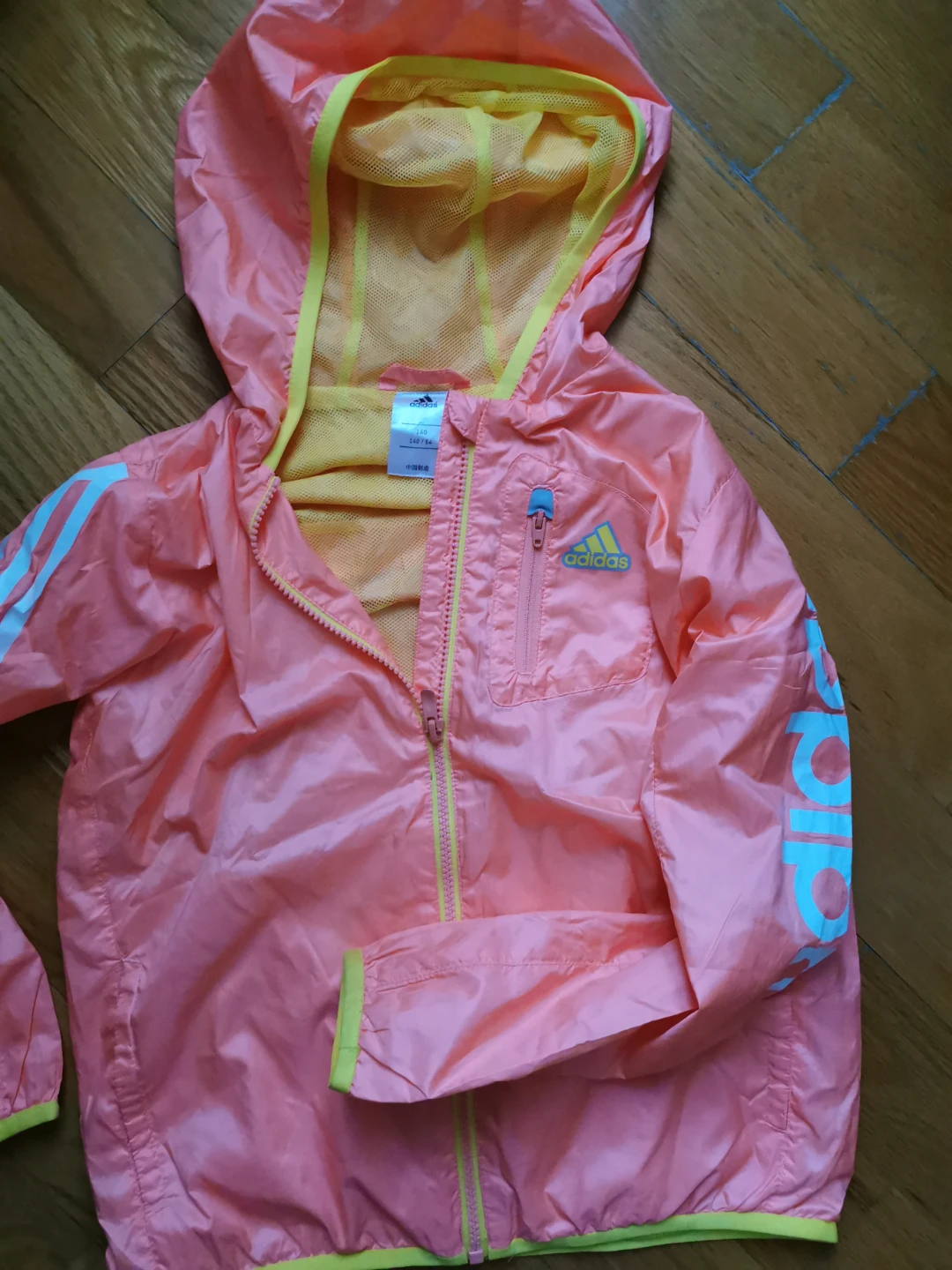 Adidas Pink Lightweight Hooded Windbreaker Jacket