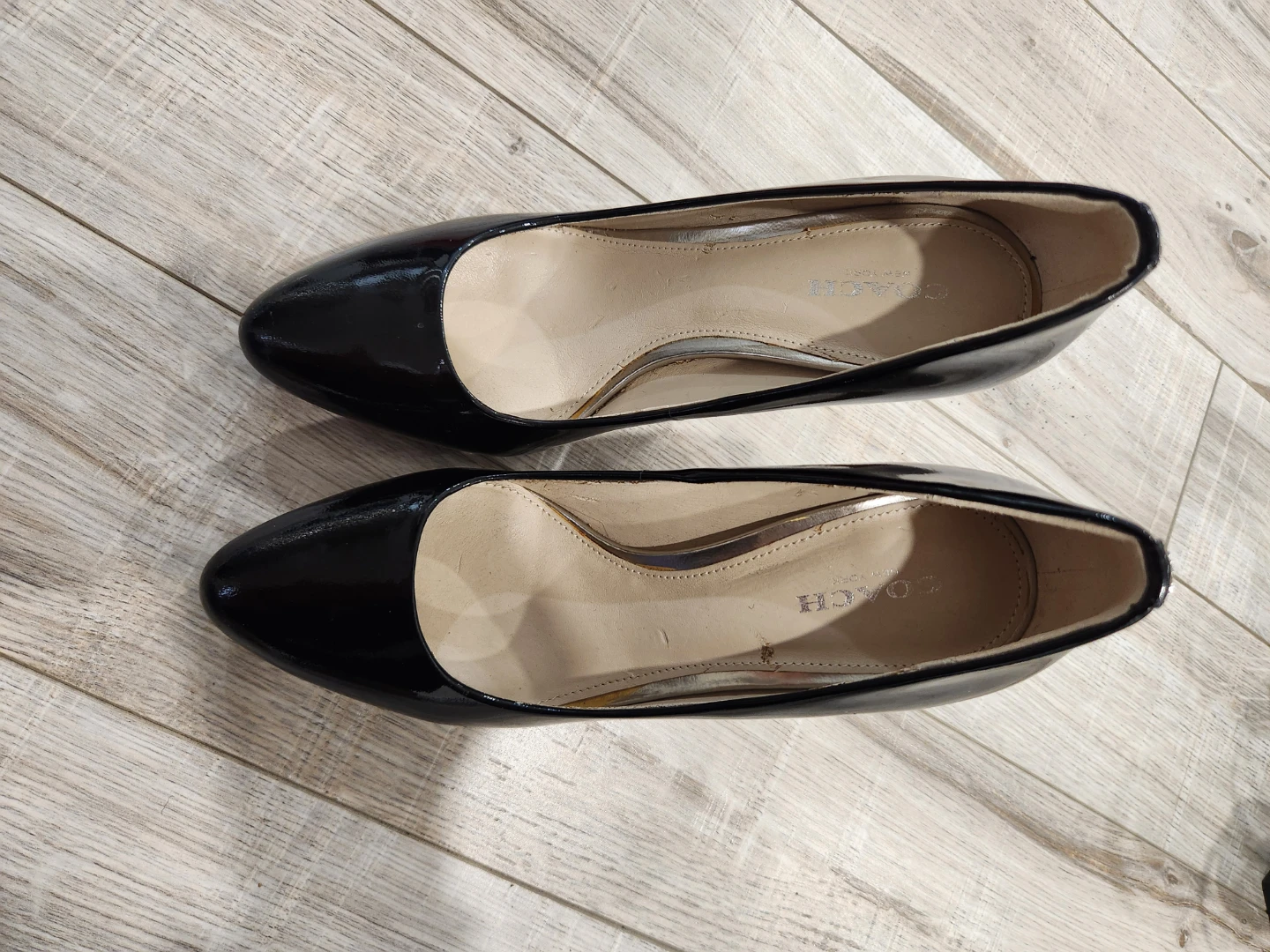 Coach Black Patent Leather Heels size 5