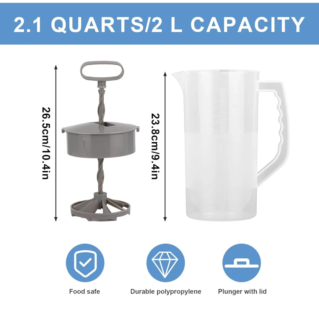 Mixing Pitcher for Drinks - 2.1 Quarts 🧡 - photo 2