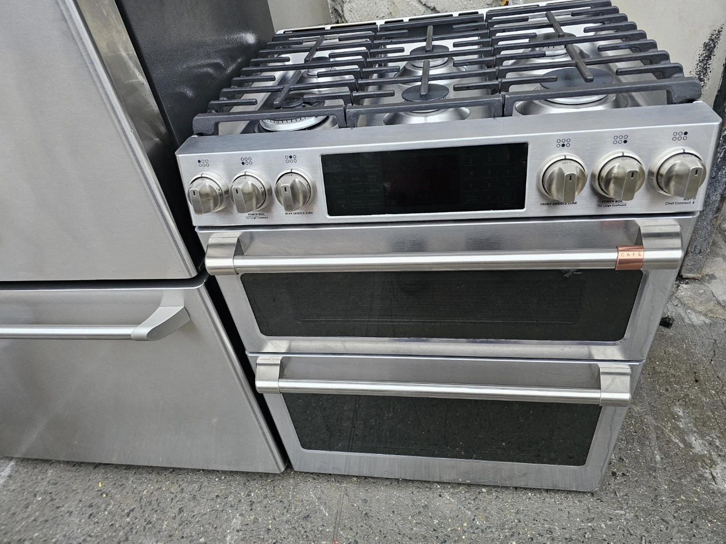 GE Cafe Refrigerator and gas stove set - photo 3