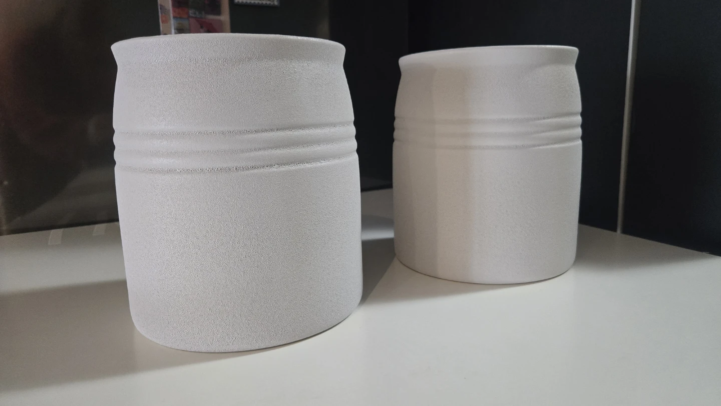 New × 2 white textured ceramic vases