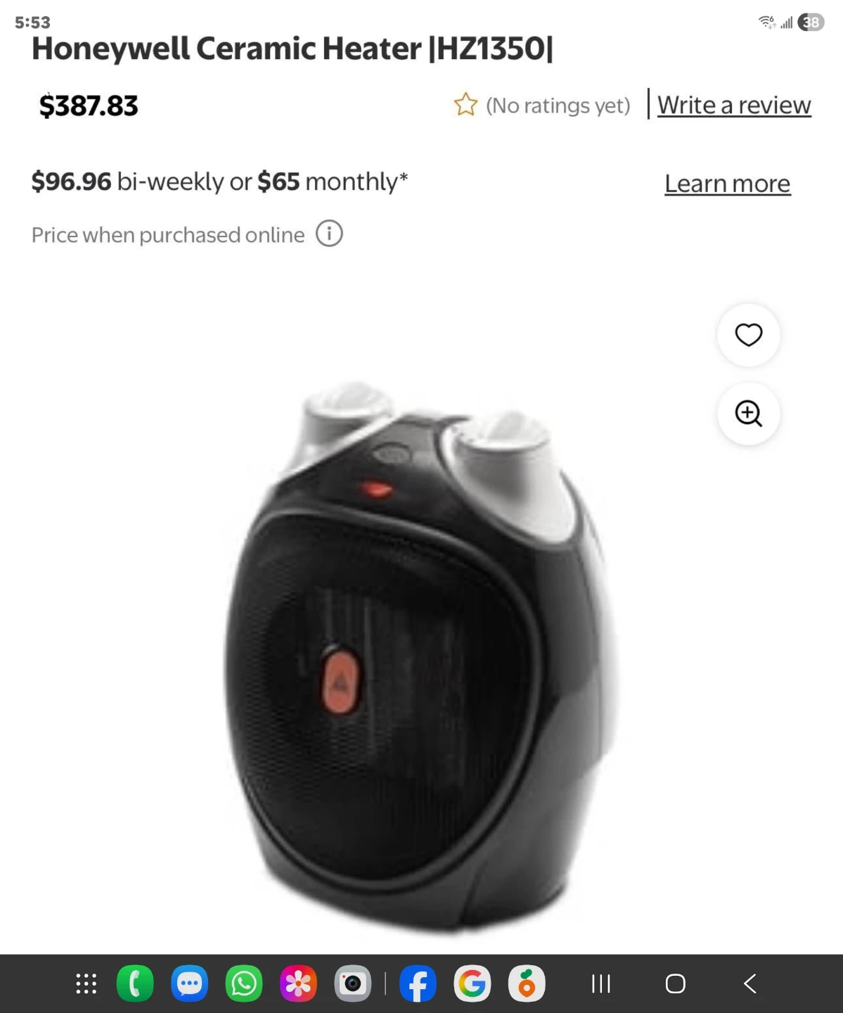Honeywell Ceramic Heater - photo 2