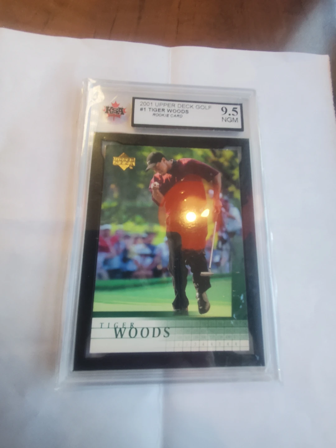 2001 Upper Deck Golf Tiger Woods Rookie Card #1 (Graded 9.5 NGM) - photo 2