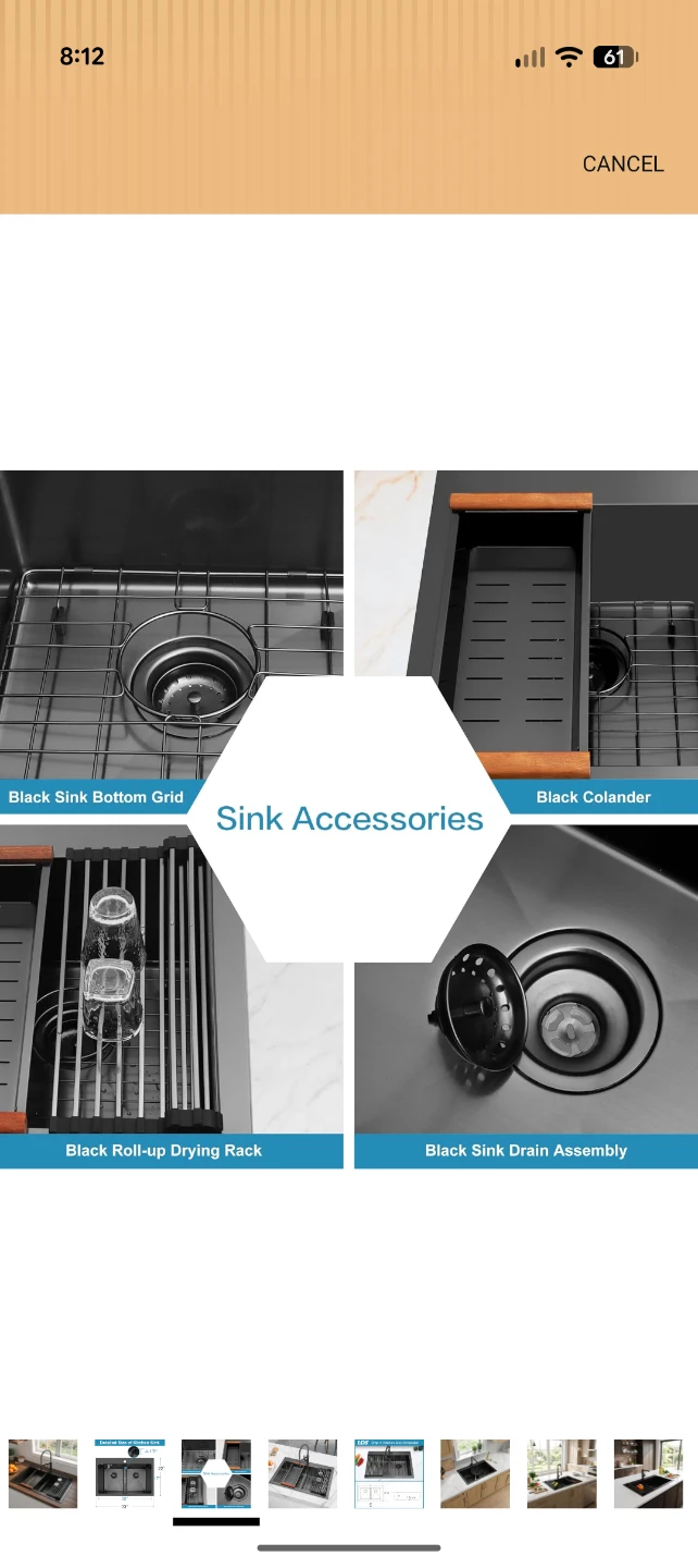 LQS Drop-In Kitchen Sink - Double Bowl with Accessories - photo 3