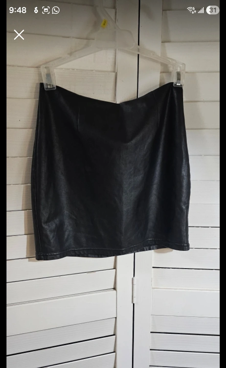 Talula Black Faux Leather Mini Skirt - Size 2