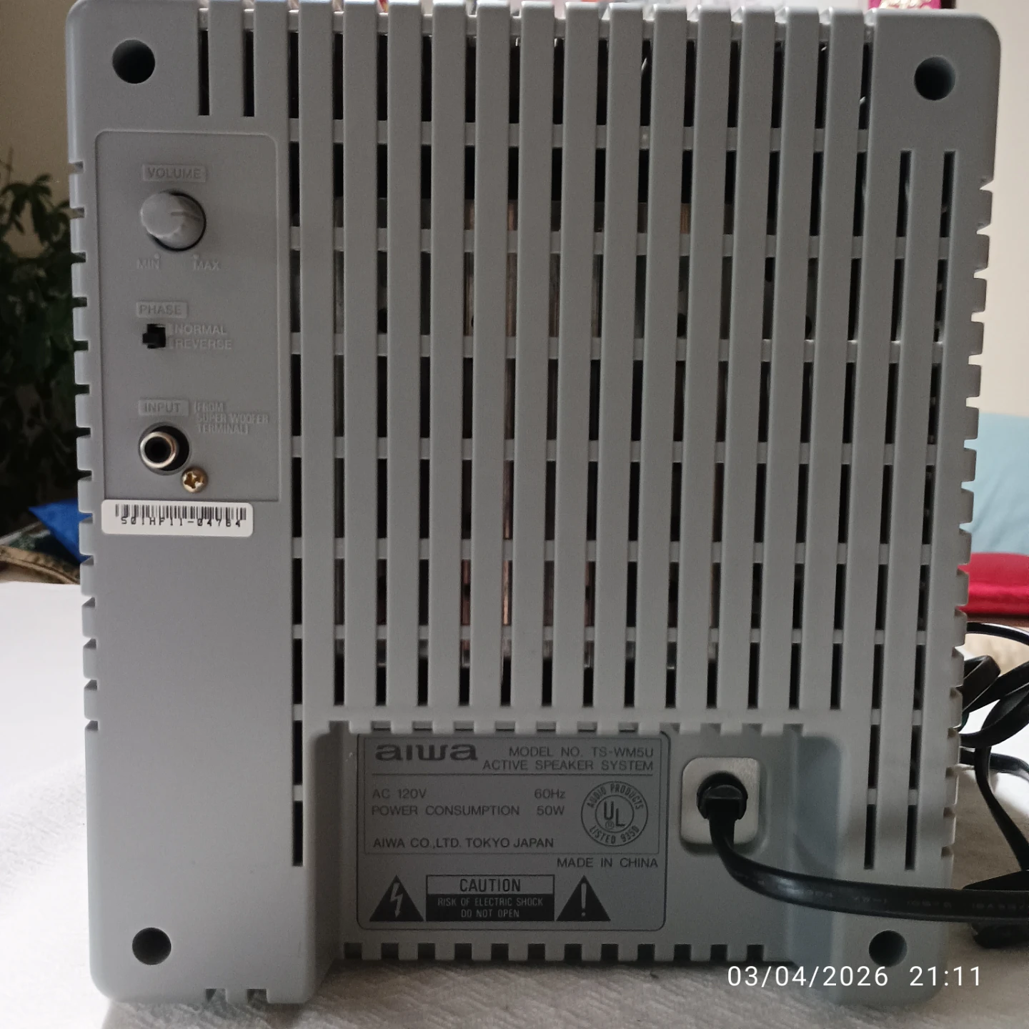 Aiwa TS-WM5U Powered Subwoofer