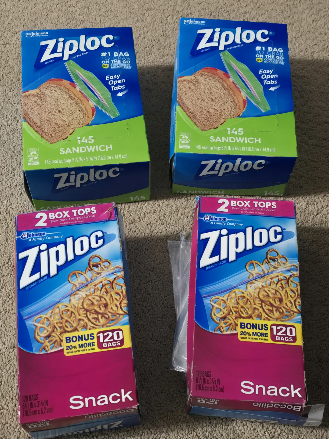 Ziploc Sandwich & Snack Bags