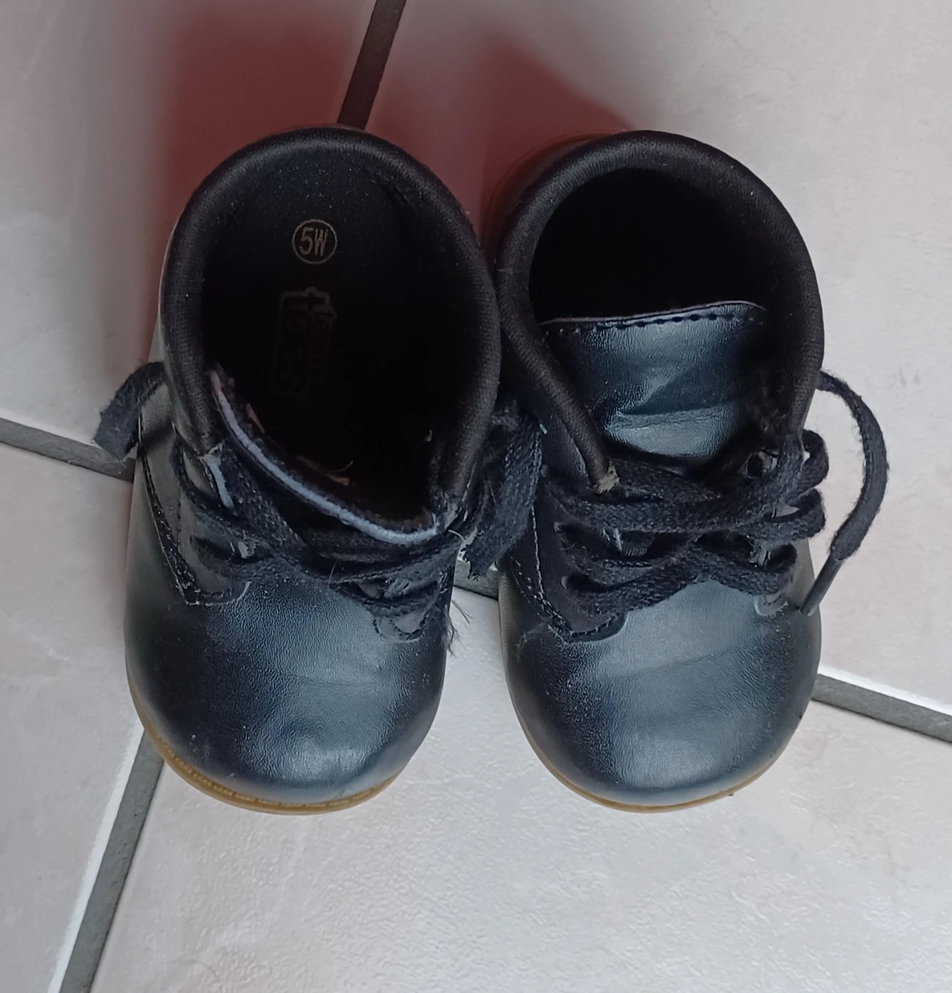 Black Teeny Toes Baby Boots Size 5W