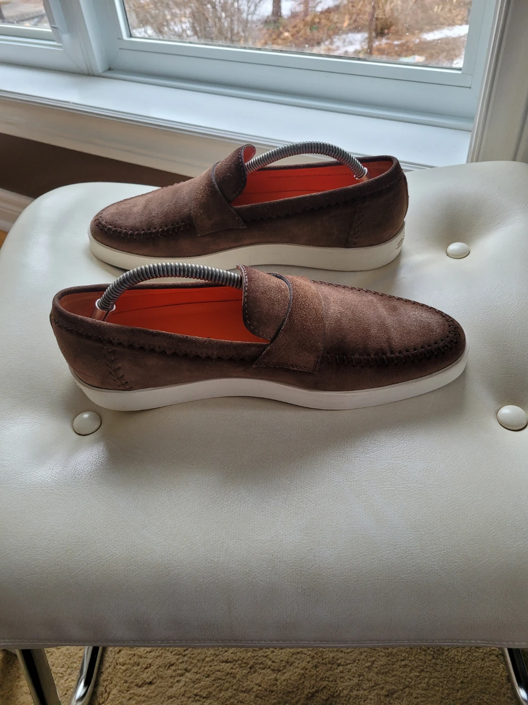 Santoni Brown Suede Loafers - Made in Italy - photo 3