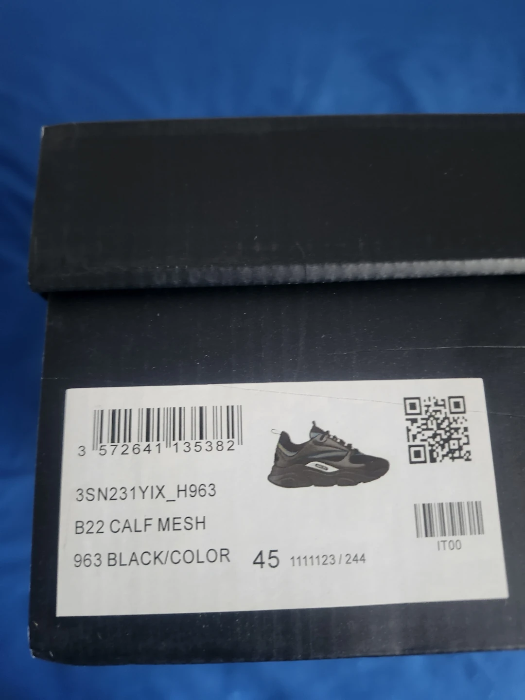 DIOR B22 Calf Mesh Sneakers - Black - Size 45 - photo 2