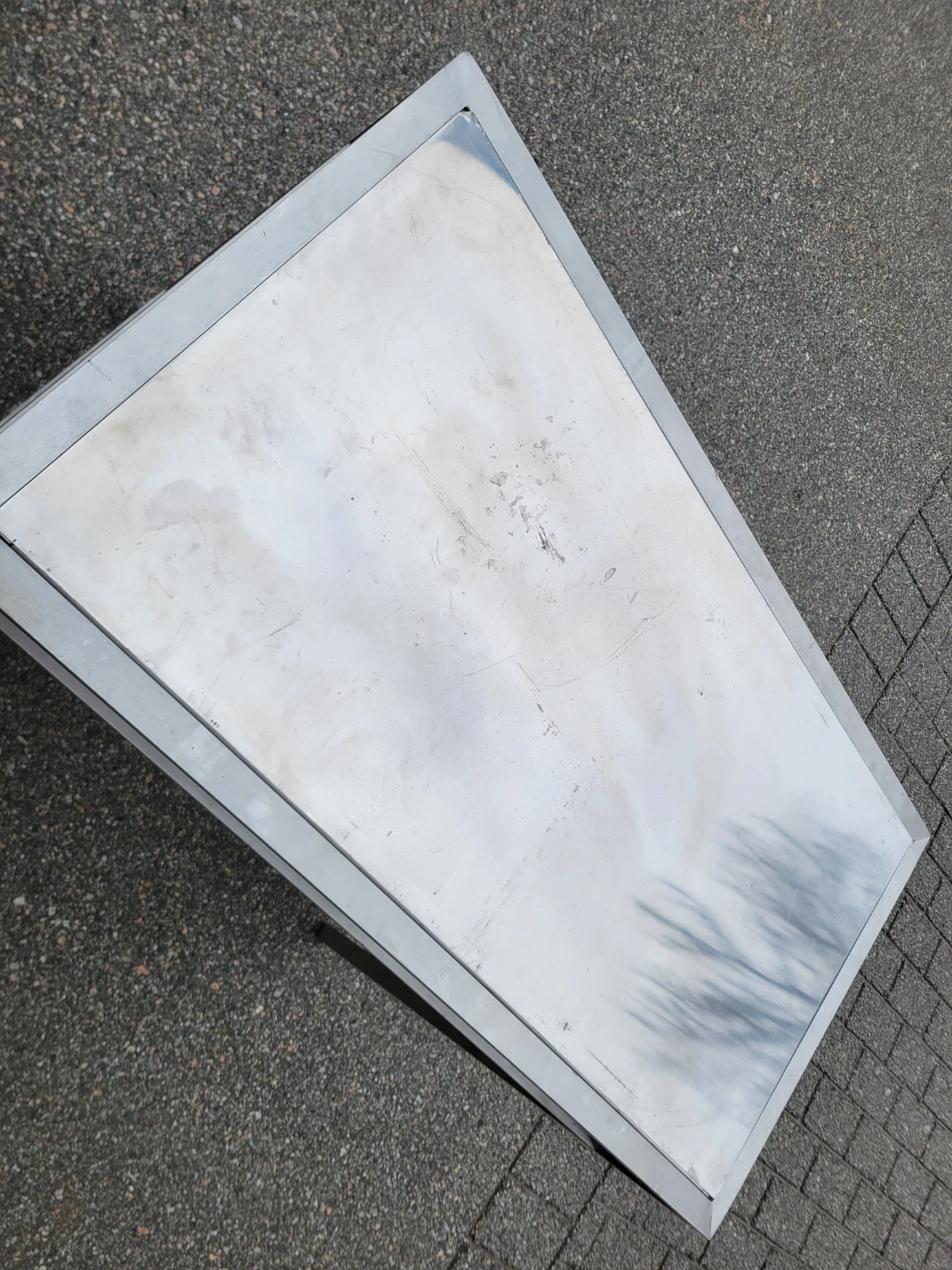 Stainless Steel Console/Entryway Table. Industrial Grid Design. - photo 5
