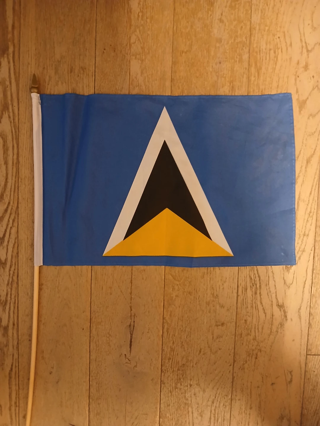 Saint Lucia Flag with Wooden Pole