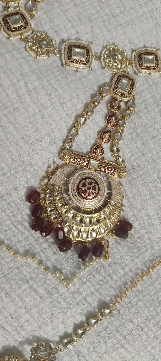 Red & Gold Indian/Pakistani Bridal Jewellery Set - photo 4