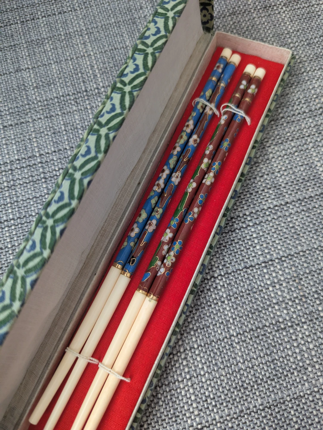 Vintage Chinese cloisonne enamel chopsticks