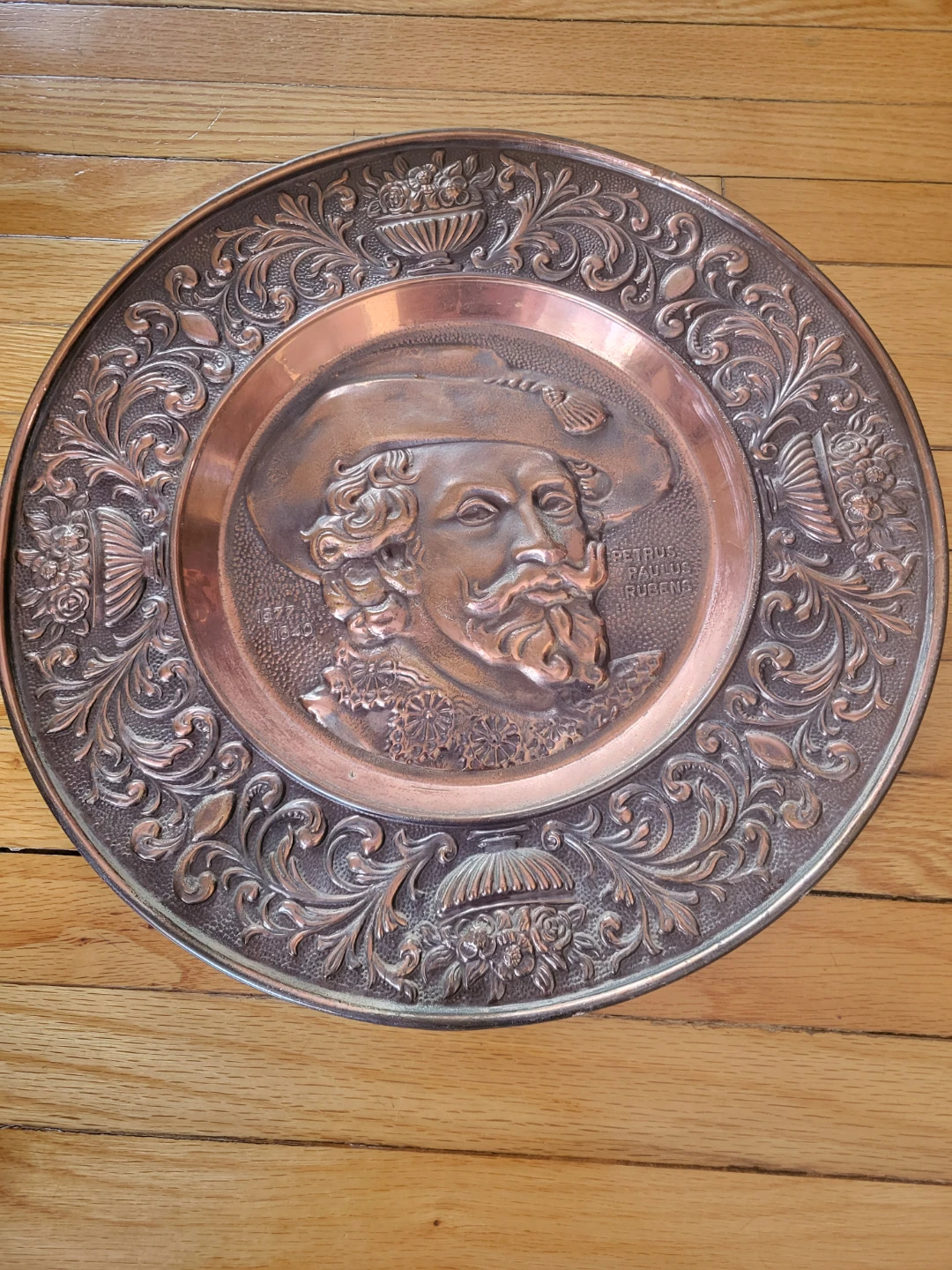 Embossed Copper Plate with Portrait of Petrus Paulus Rubens