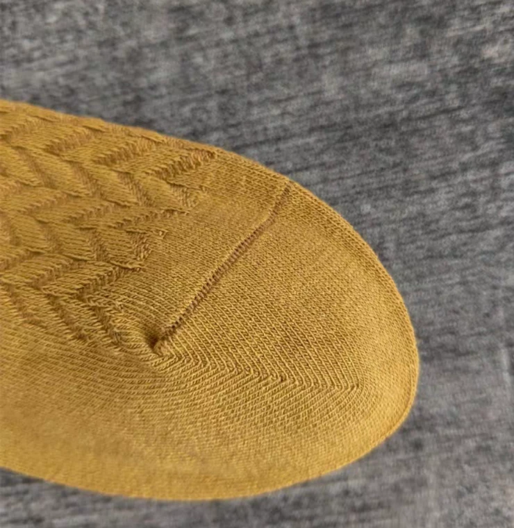 Mustard Yellow Cotton Crew Socks, US4-8 W - photo 3