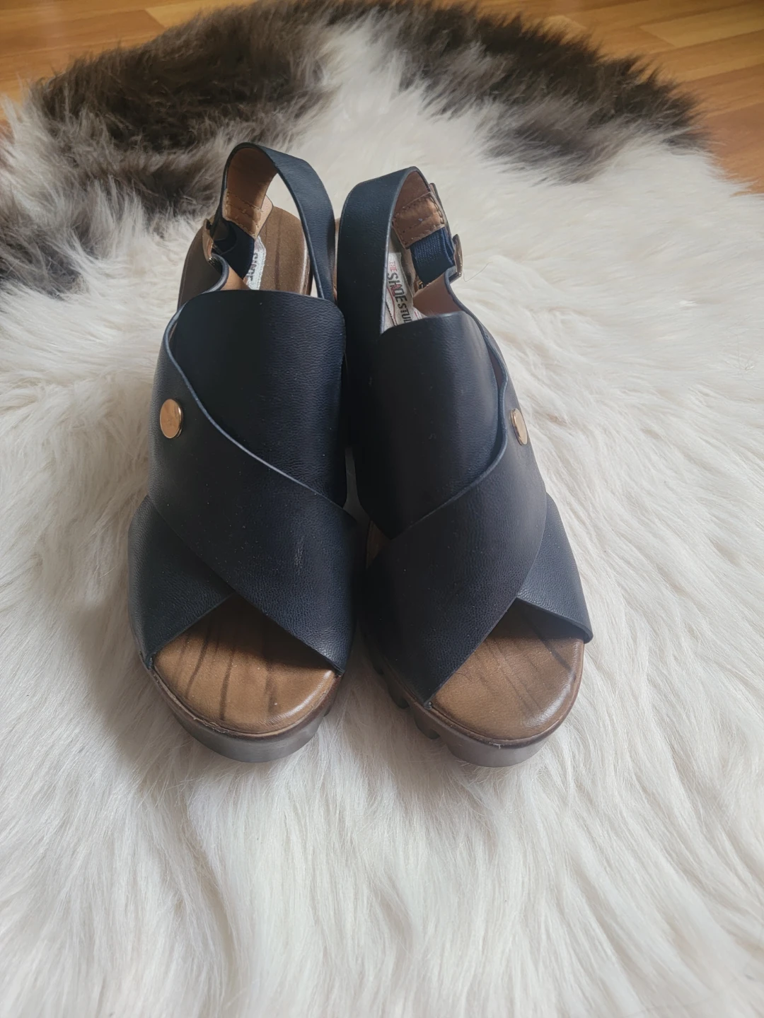 Shoe Studio Women's Dark Blue Wedge Sandals - photo 4