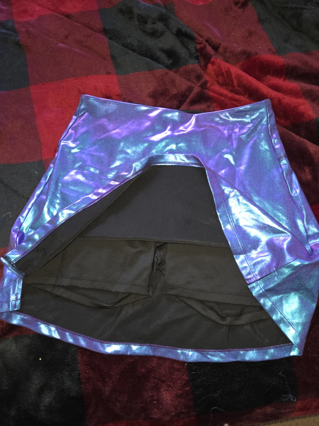 Iridescent holographic skort skirt - photo 2