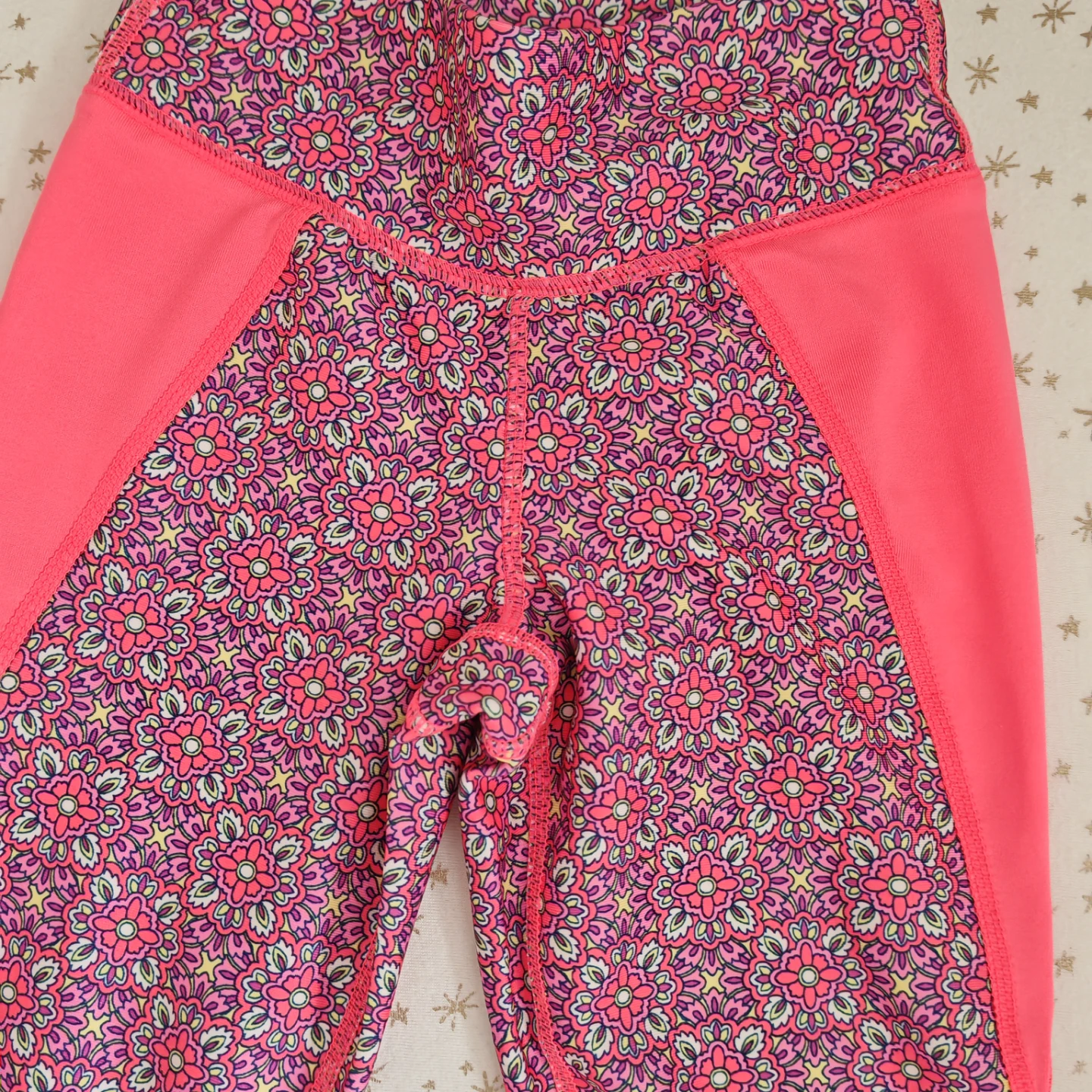 GapFit Kids Girls XS "4-5 Yrs" Pink Floral Athletic Leggings - photo 3