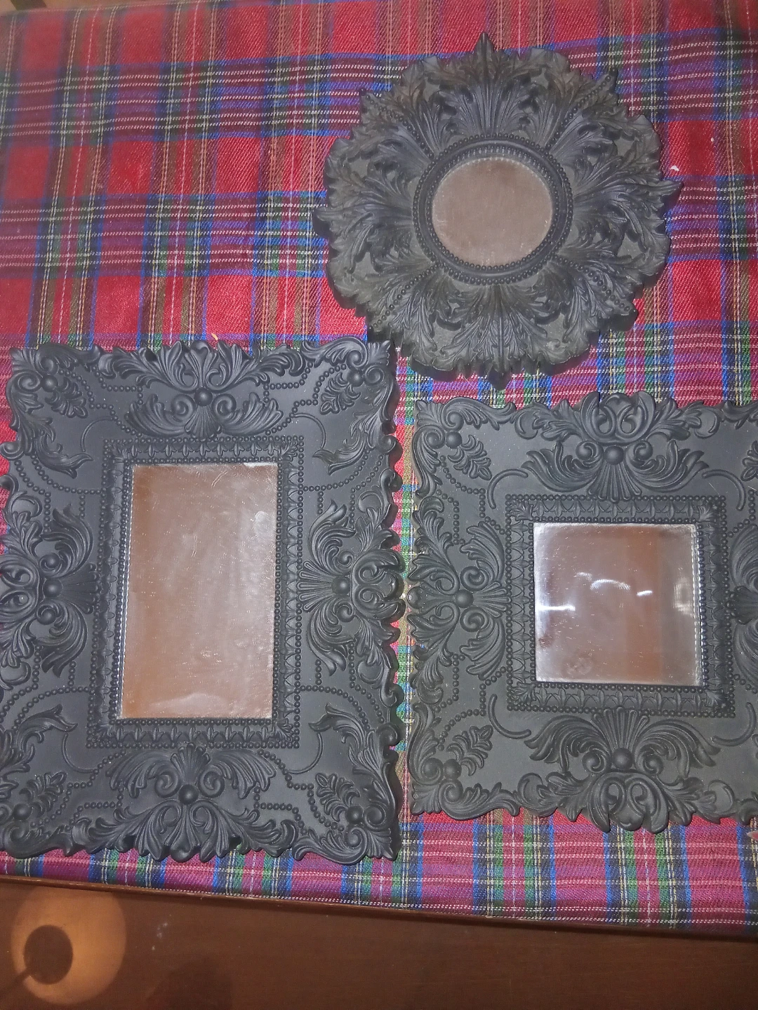 Set of 3 Black Ornate Mirrors - photo 2