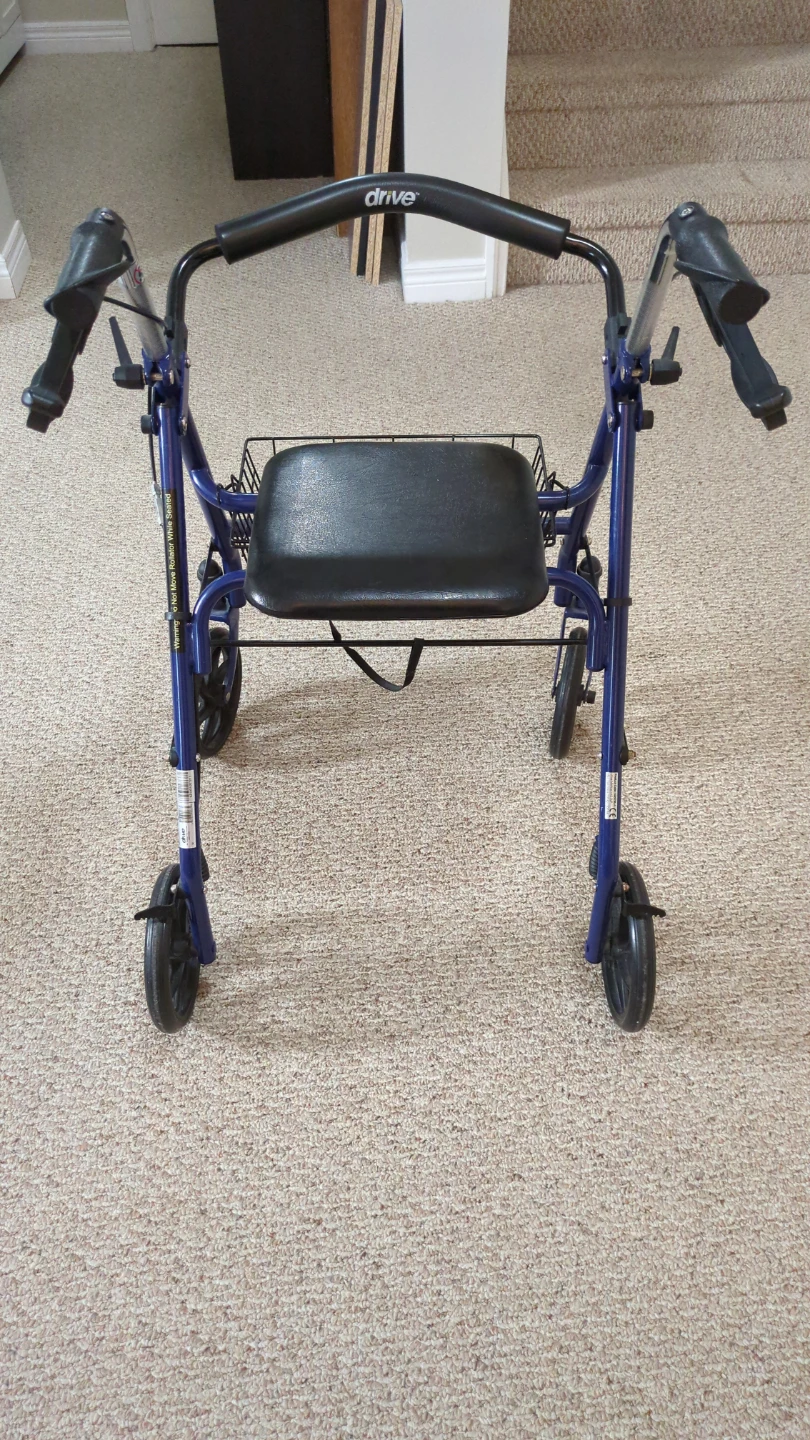 Drive Medical Blue 4-Wheel Walker with Seat and Basket - photo 2
