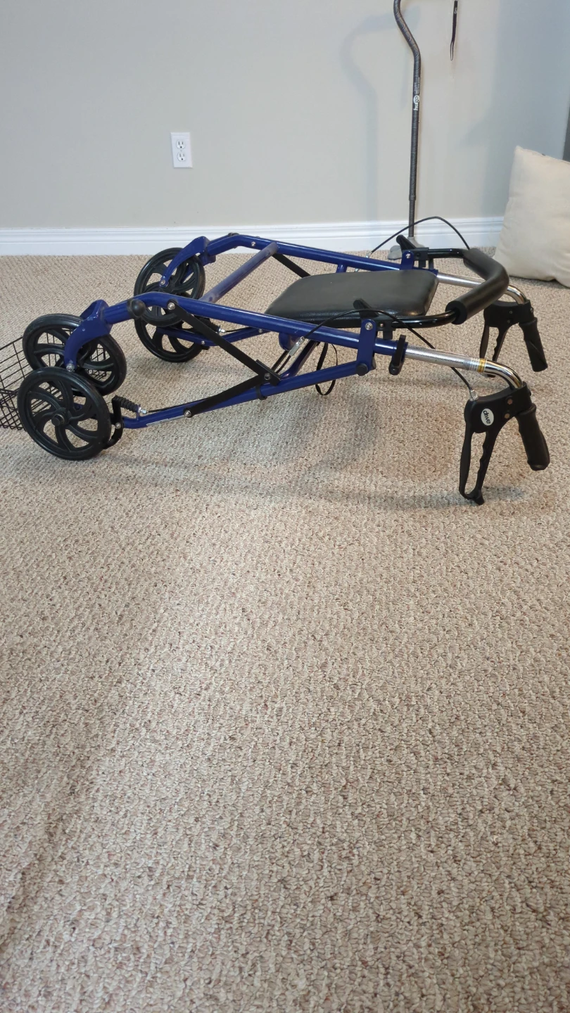 Drive Medical Blue 4-Wheel Walker with Seat and Basket - photo 5