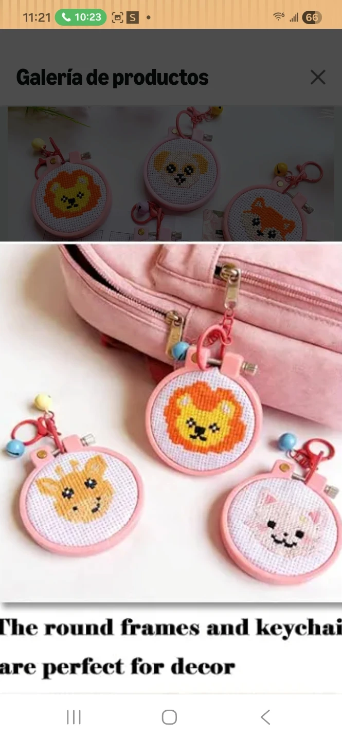 Mini Cross Stitch Keychains - Rainbow & Initial A - photo 3