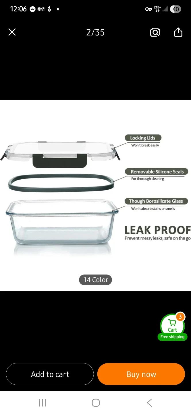 NEW Glass Food Storage Containers with Locking Lids - photo 2