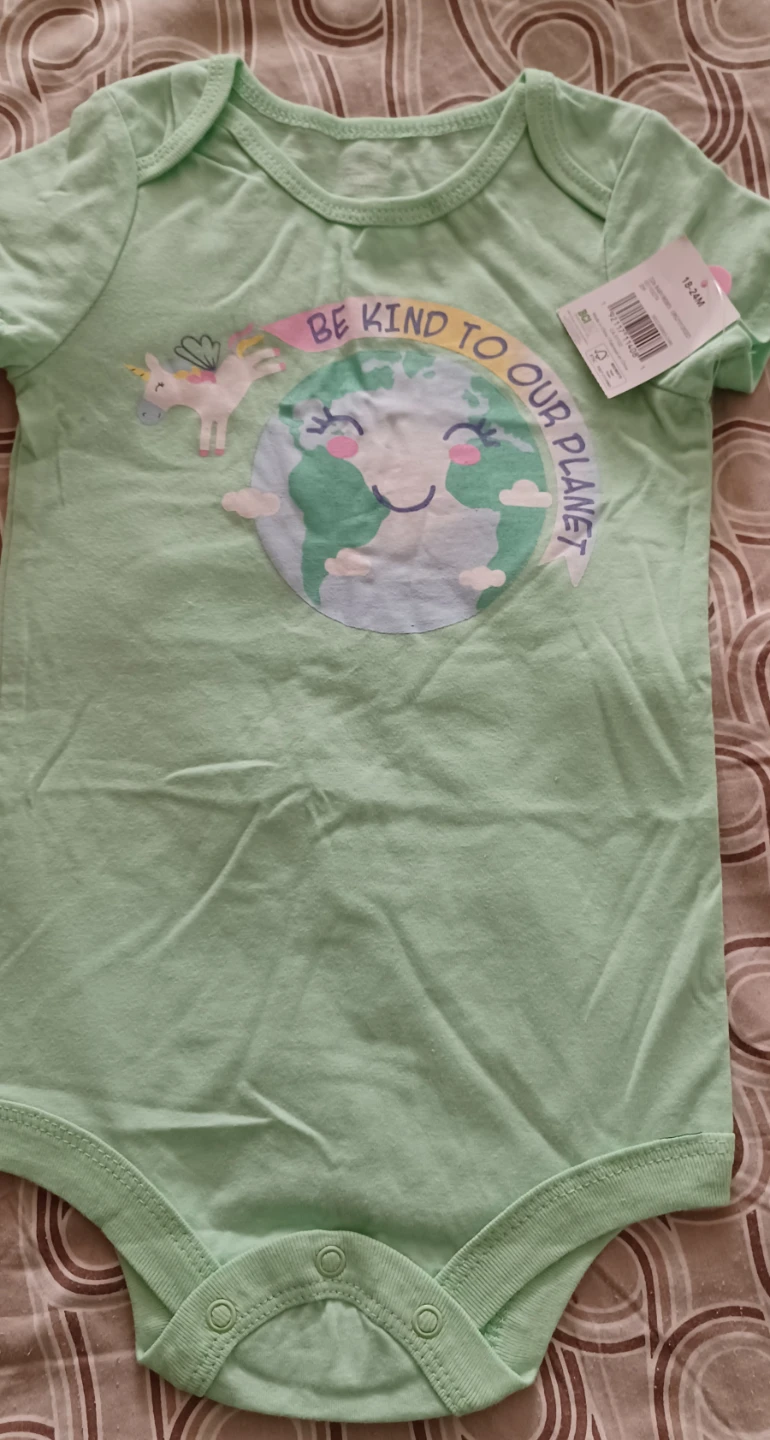 Onesie "Be Kind To Our Planet" Unicorn Earth Graphic - photo 4