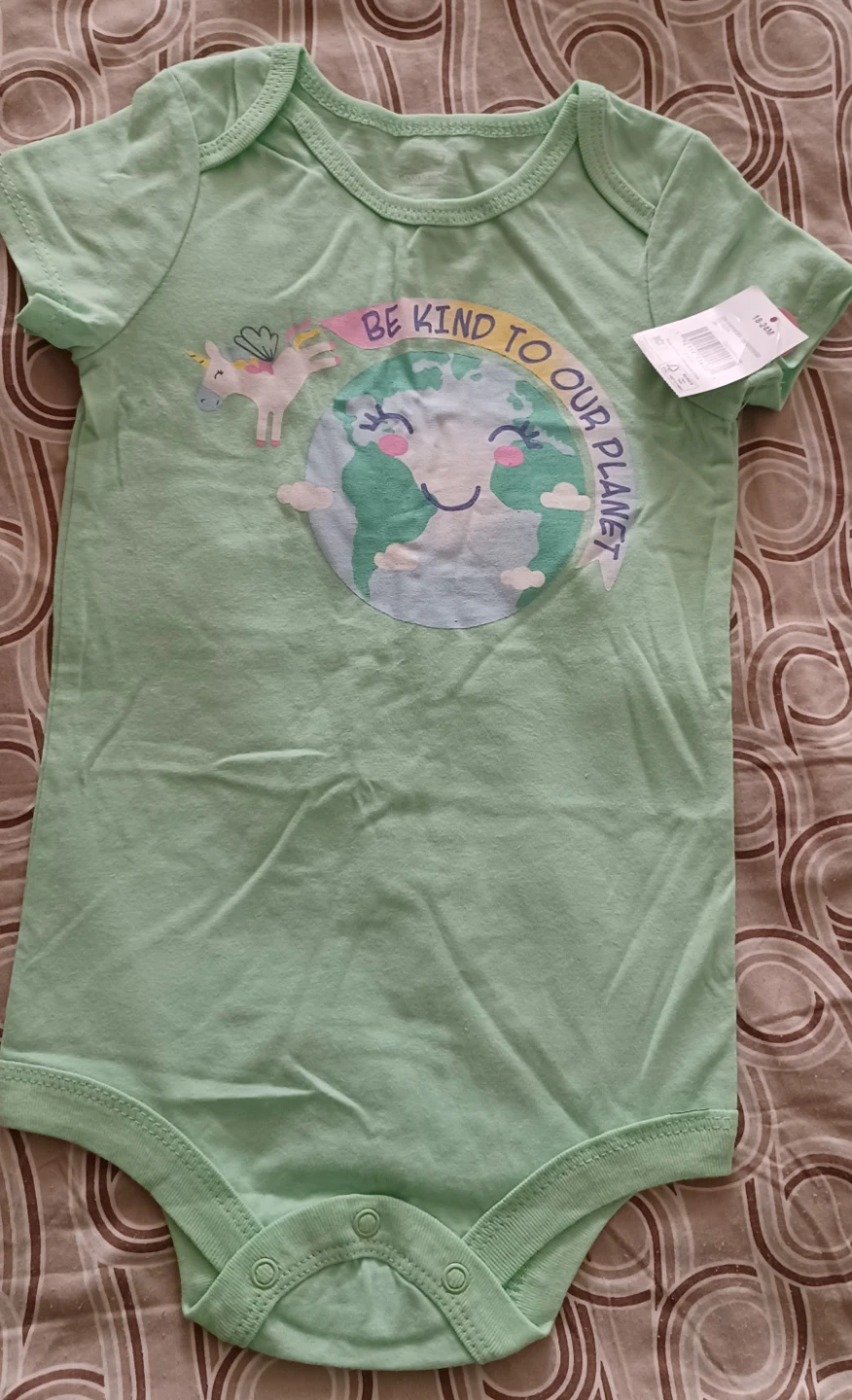Onesie "Be Kind To Our Planet" Unicorn Earth Graphic - photo 5
