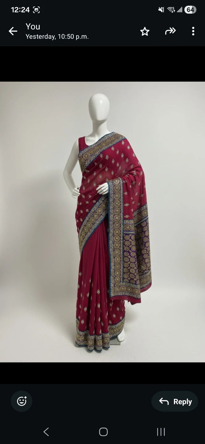 Red / Maroon Kundan saree
