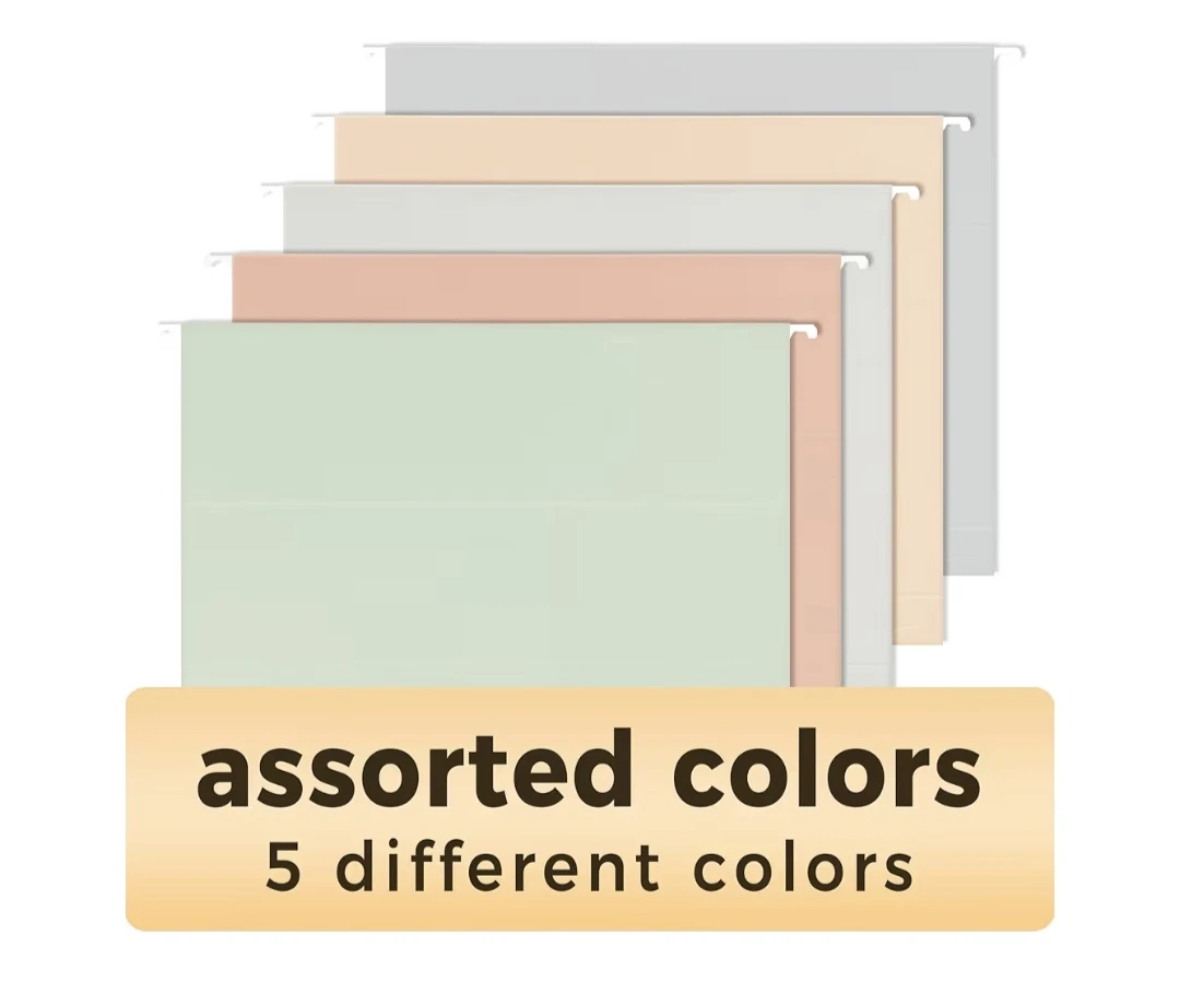 SUNEE Letter Size Hanging File Folders - 25 Pack Pastel Colors - photo 5