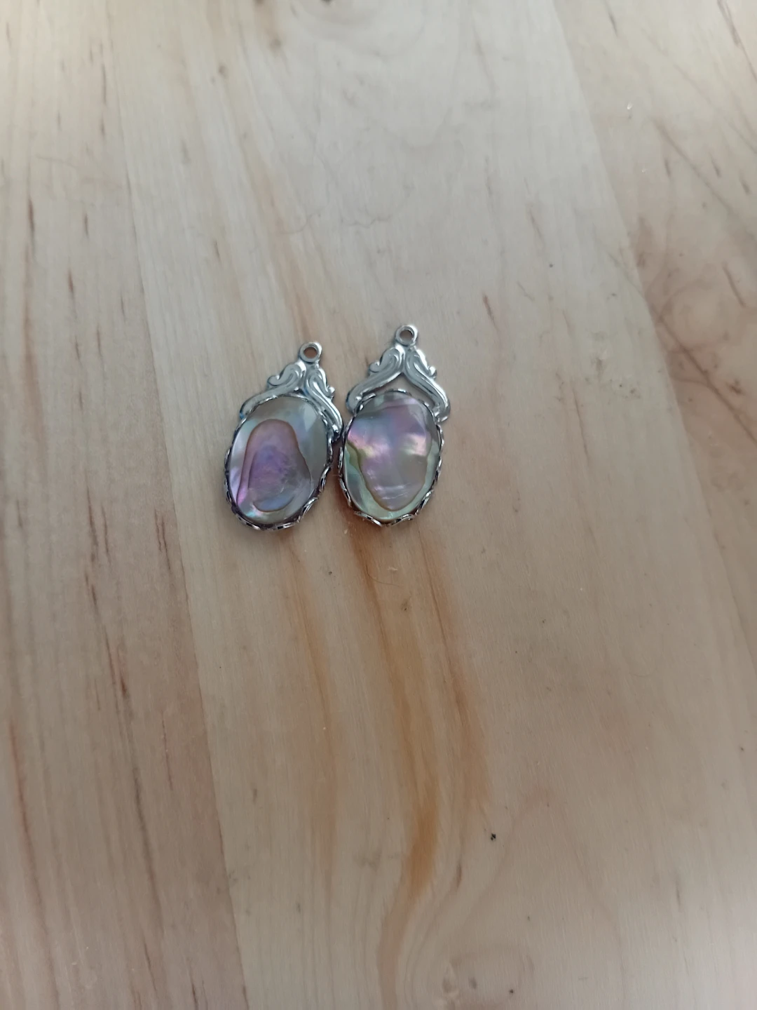 Pair of Oval Abalone Shell Pendants