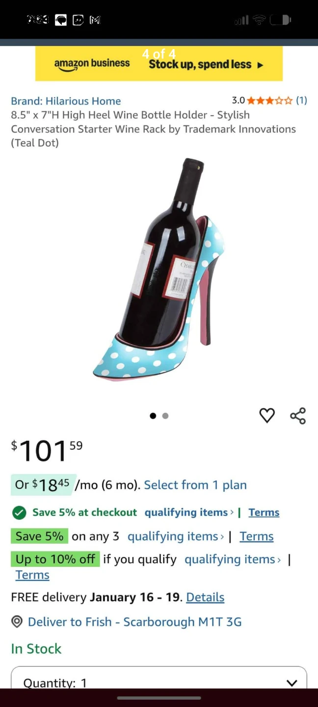 Hilarious Home High Heel Wine Bottle Holder - photo 4