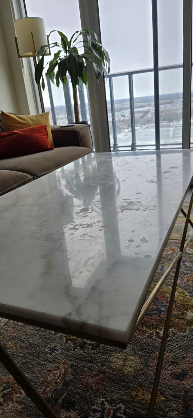 Marble Top Coffee Table with Gold Legs - photo 2