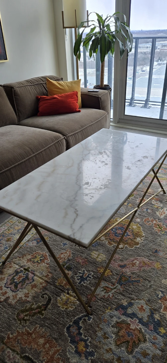 Marble Top Coffee Table with Gold Legs - photo 3