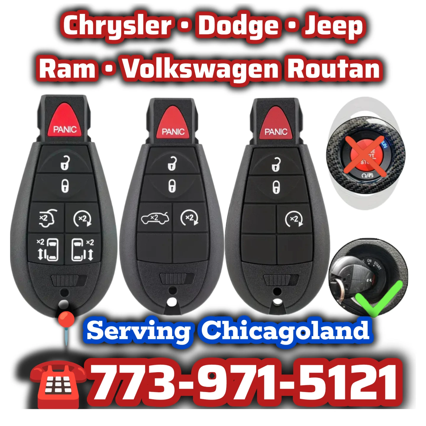 CAR KEYS Chrysler • Dodge • Jeep • Ram 📍  CHICAGO