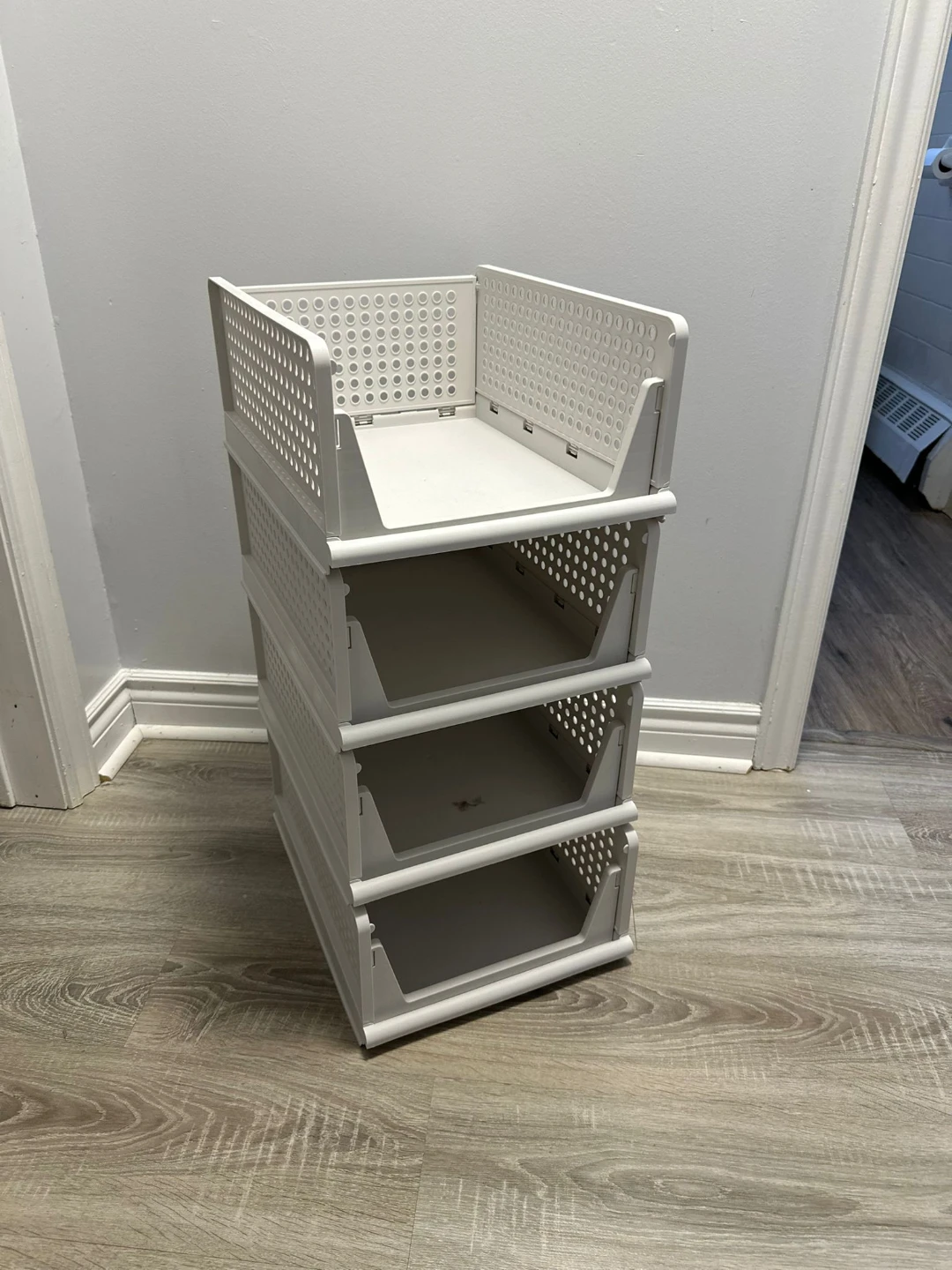 White Stackable Storage Drawer Unit