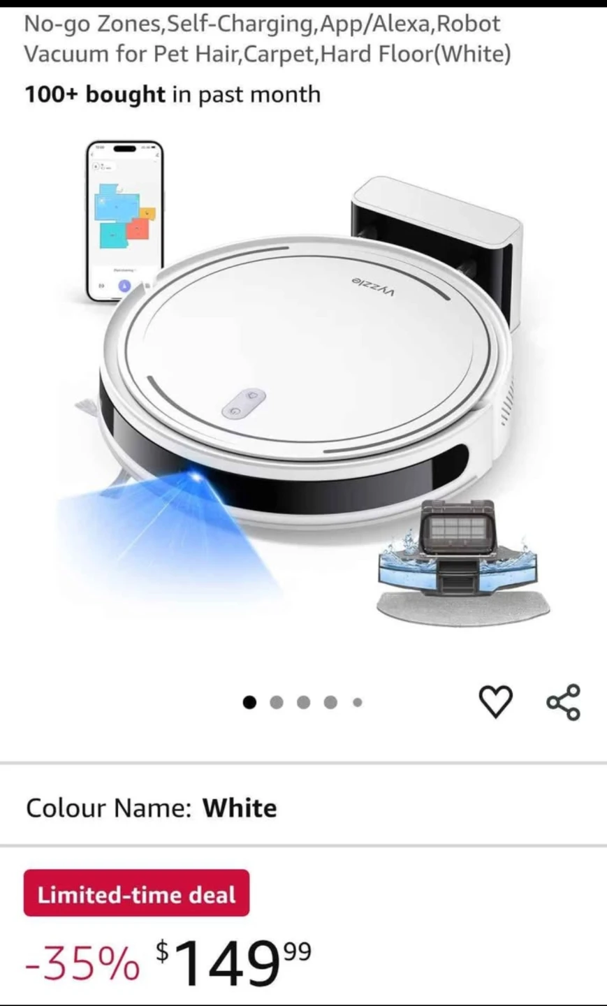 VyzZle D10 Robot Vacuum Cleaner - White