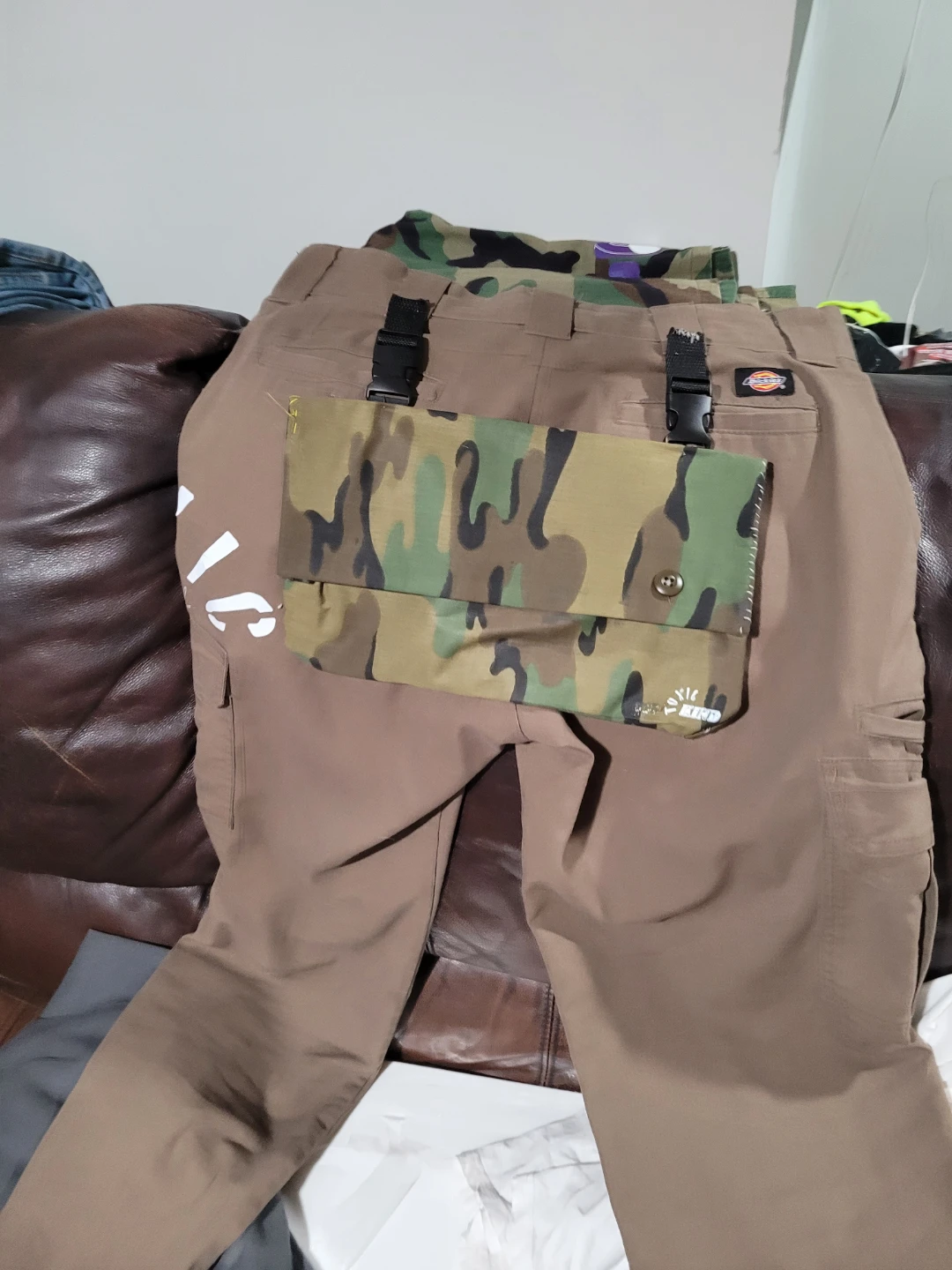 Custom Dickies Cargo Pants with Camo Pouch - photo 2