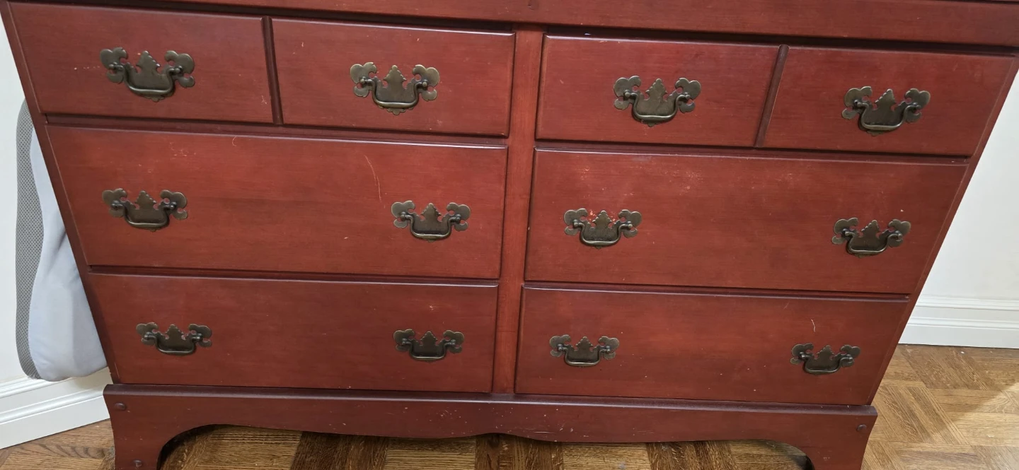 Cherry Wood Dresser with 8 Drawers