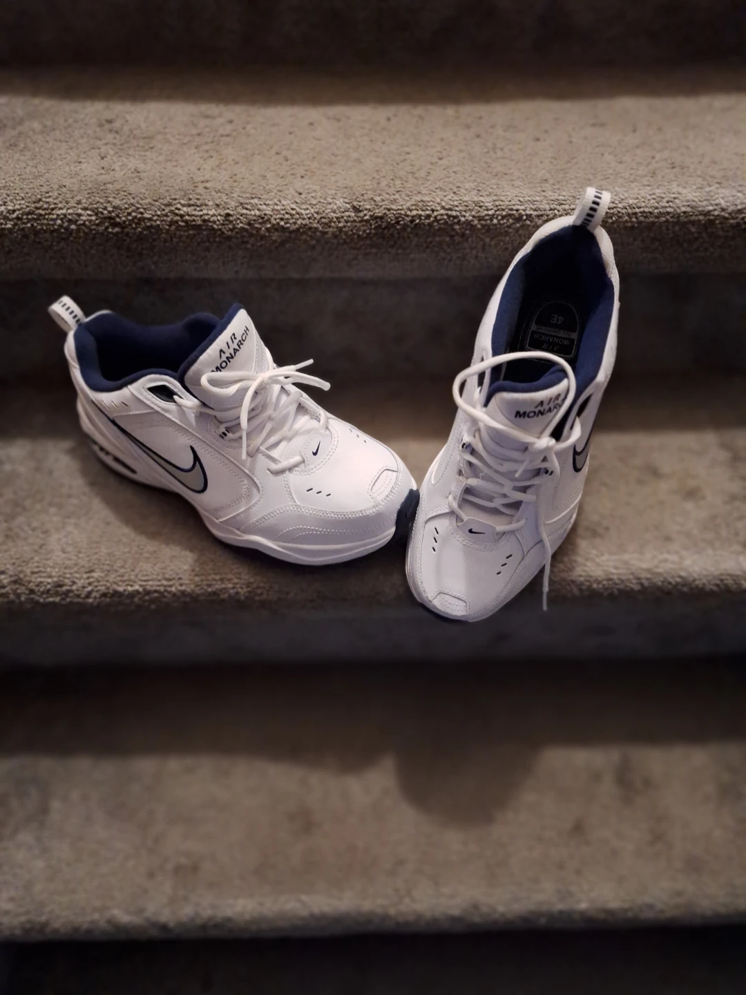 Nike Air Monarch IV White/Navy Men's Running Shoes Size 10 - photo 2
