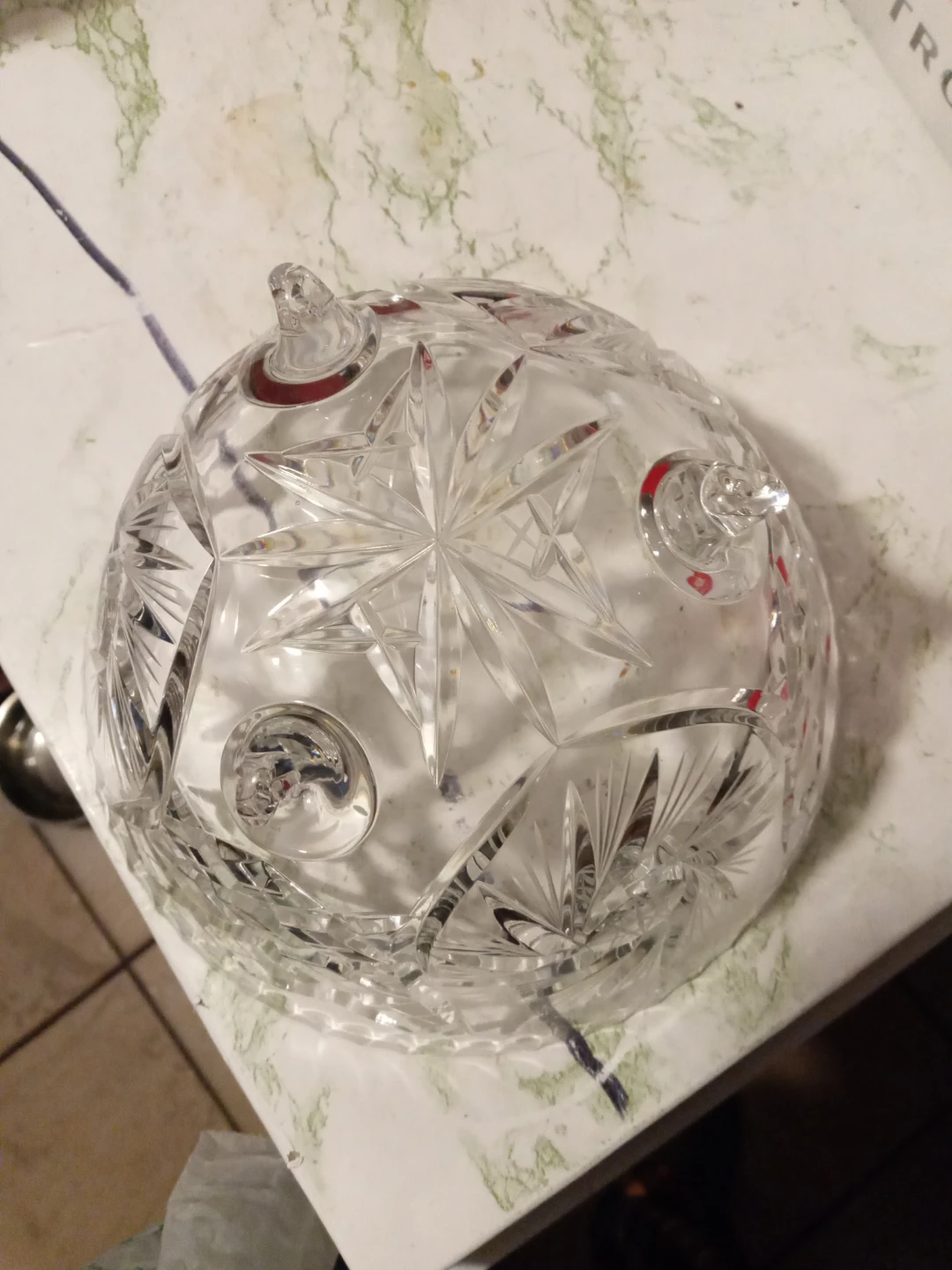Crystal Cut Glass Fruit Bowl - photo 3