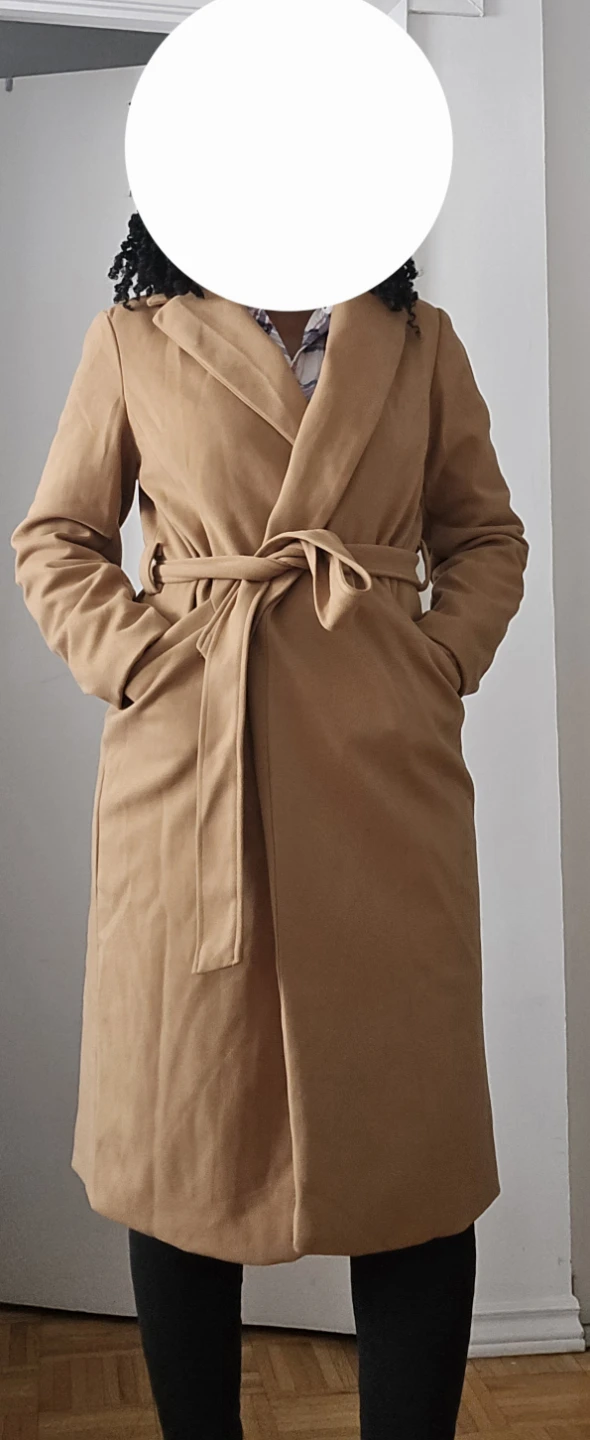 New Camel Longline Coat with Belt - photo 2