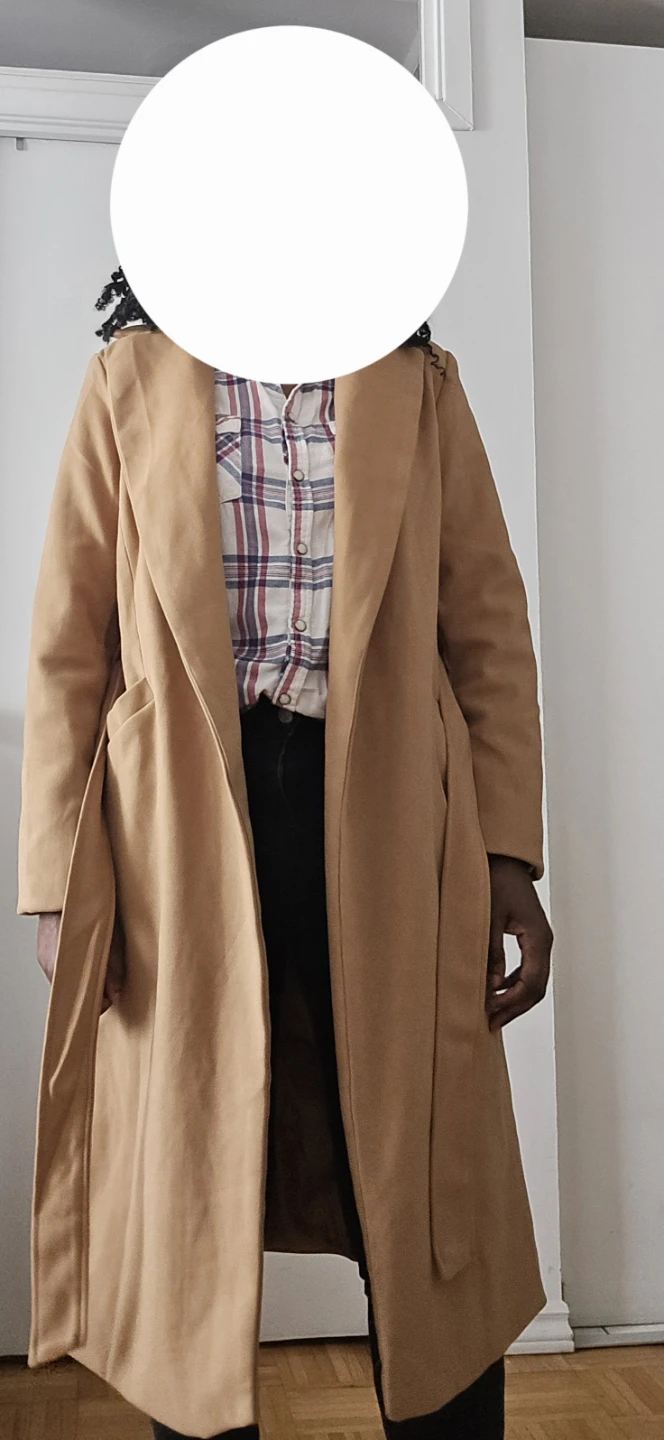 New Camel Longline Coat with Belt - photo 3