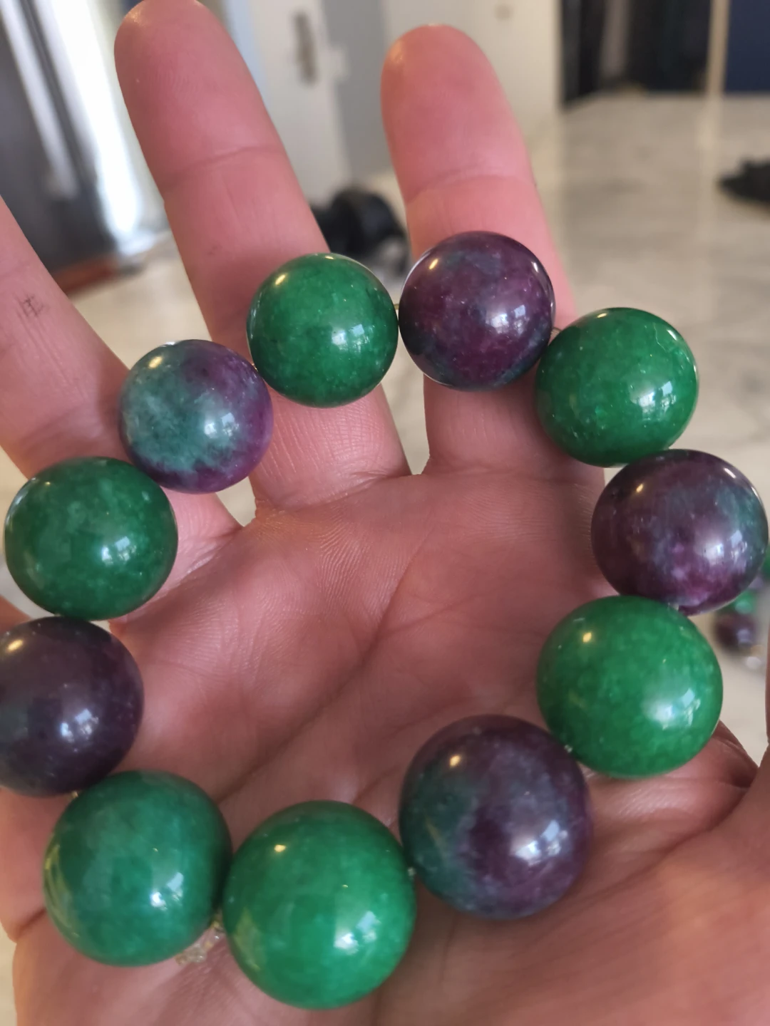 Green and Purple Beaded Bracelet - photo 2