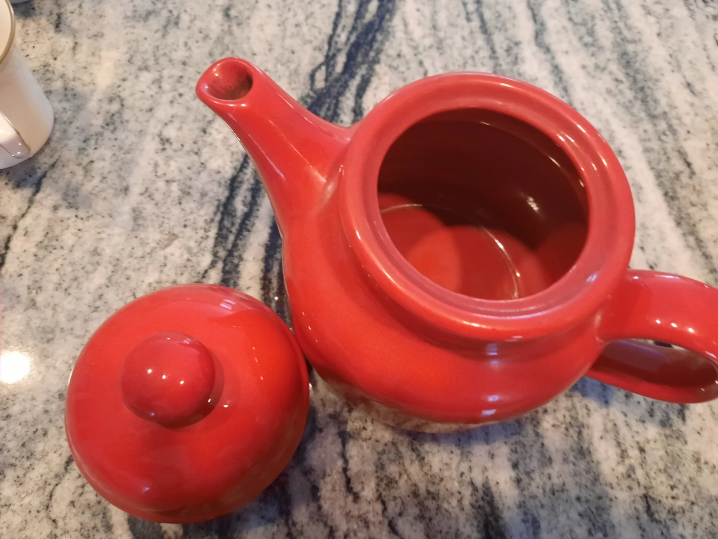 Red Ceramic Teapot and Salt & Pepper Shakers Set - photo 4