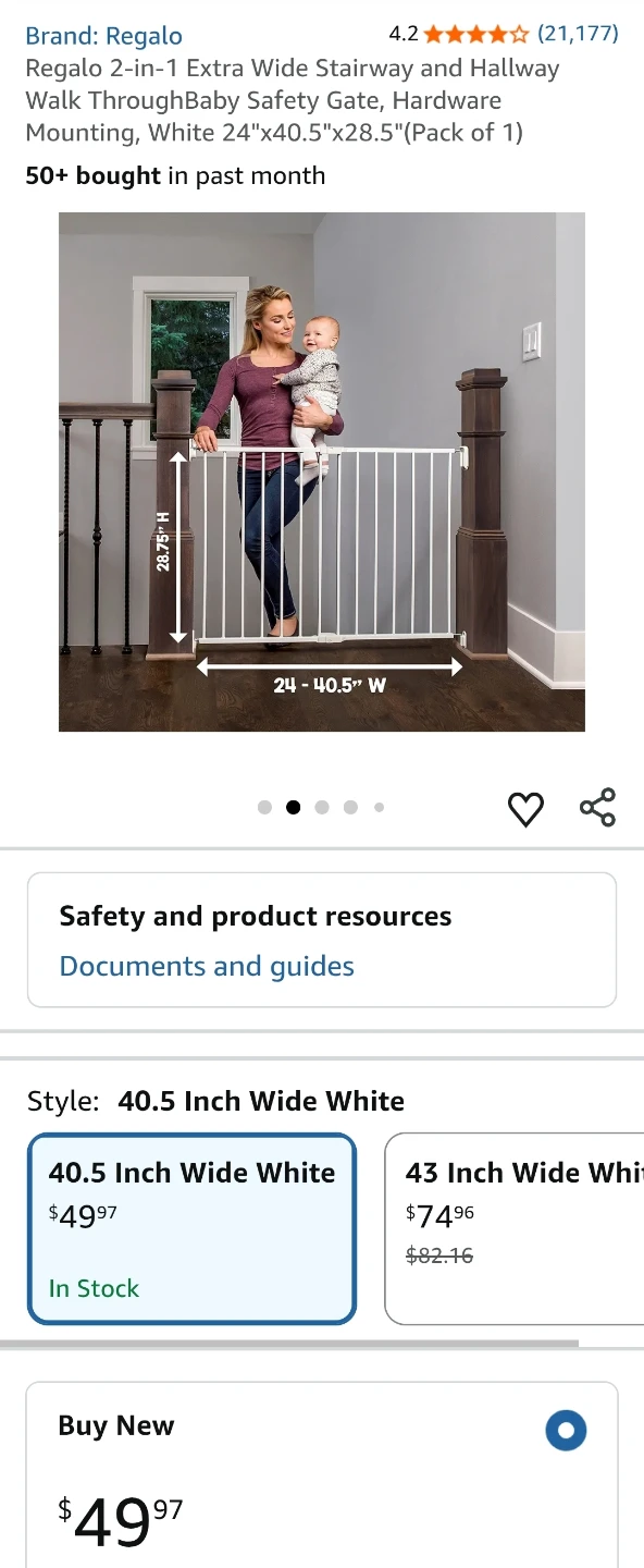Regalo 2-in-1 Extra Wide Stairway and Hallway Safety Gate - photo 3